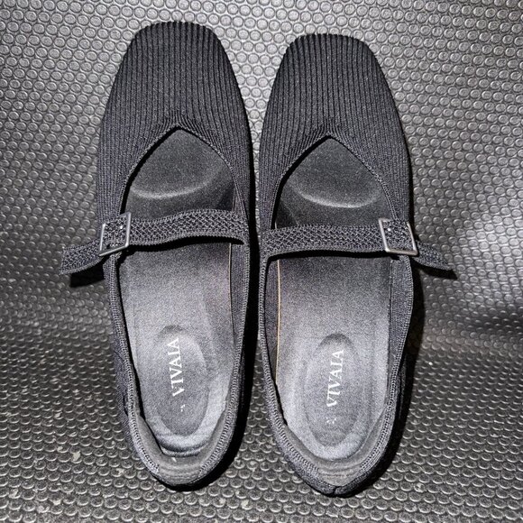VIVAIA Margot Mary Jane Black Square Toed Comfort Flats Women’s Size 39 (8) - Picture 6 of 8